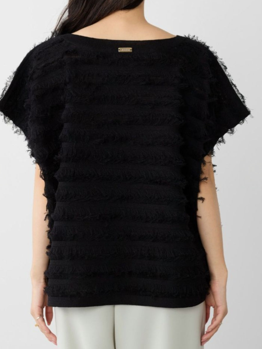 MICA＆DEAL ボートネックフリンジニットプルオーバー