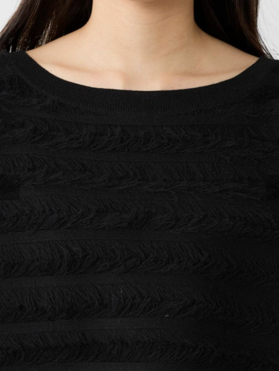 MICA＆DEAL ボートネックフリンジニットプルオーバー