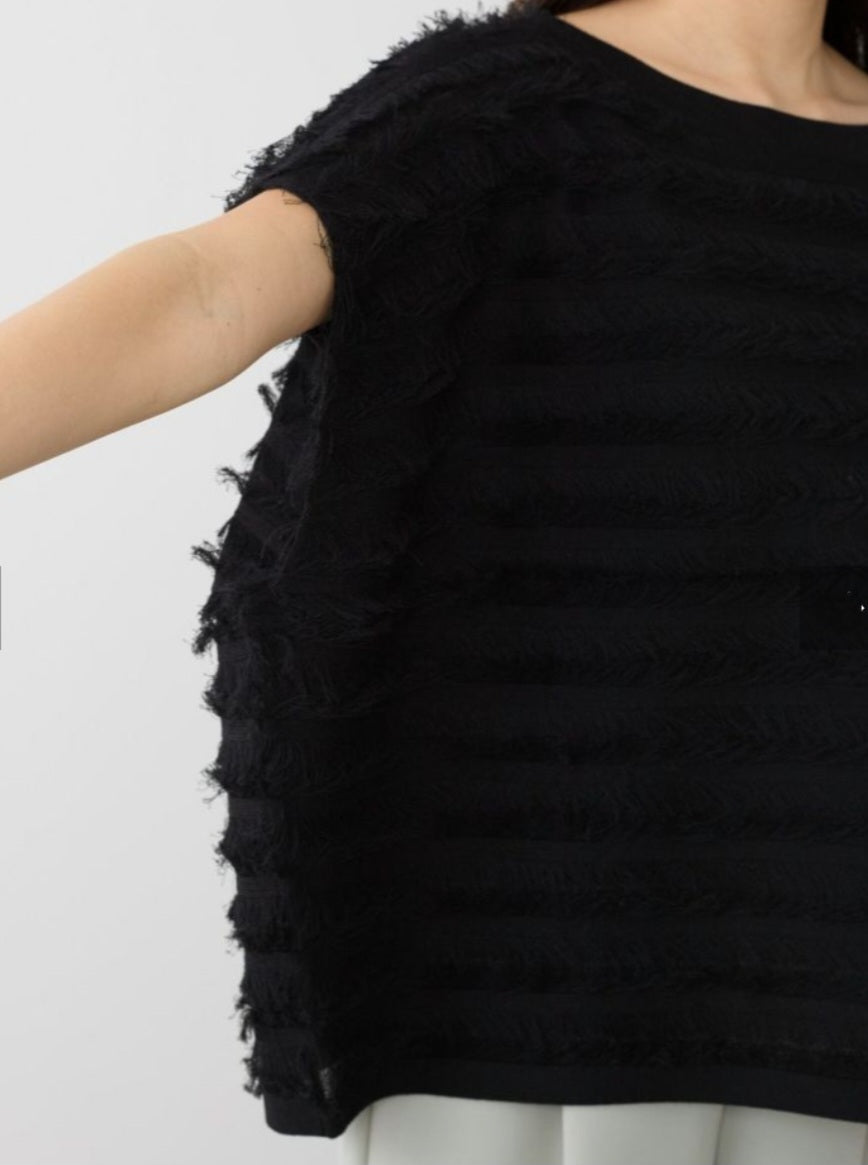 MICA＆DEAL ボートネックフリンジニットプルオーバー