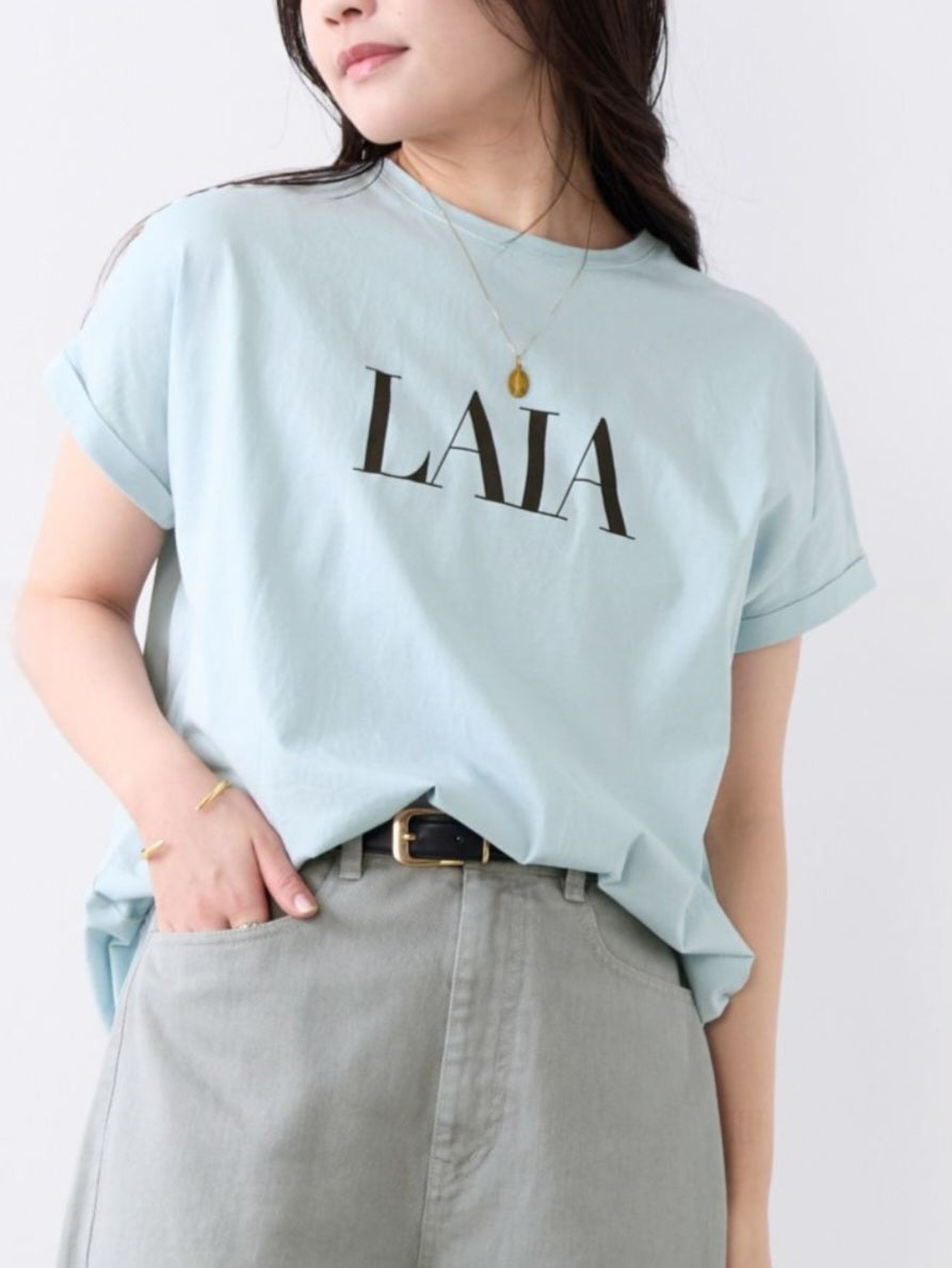 MICA＆DEAL　 "LAIA"ロゴヘムラウンドTシャツ