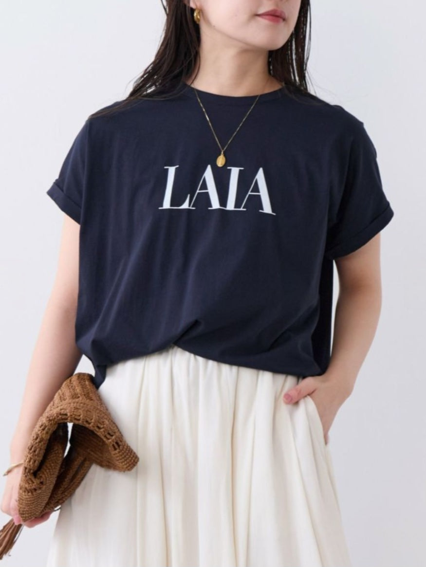 MICA＆DEAL　 "LAIA"ロゴヘムラウンドTシャツ