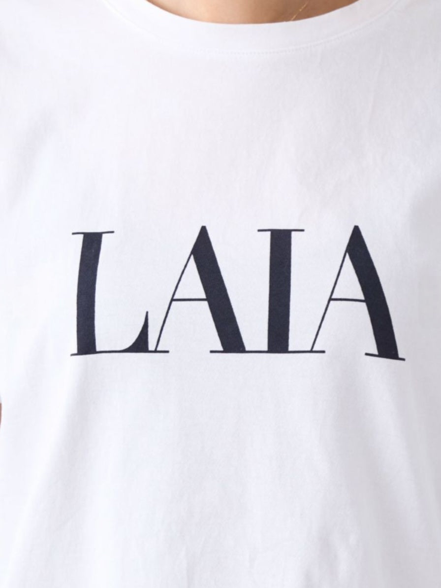 MICA＆DEAL　 "LAIA"ロゴヘムラウンドTシャツ