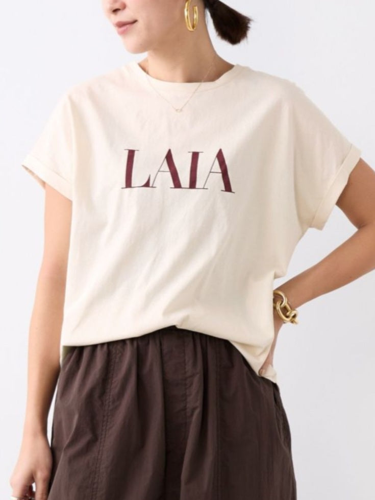 MICA＆DEAL　 "LAIA"ロゴヘムラウンドTシャツ