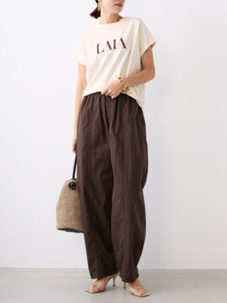 MICA＆DEAL　 "LAIA"ロゴヘムラウンドTシャツ