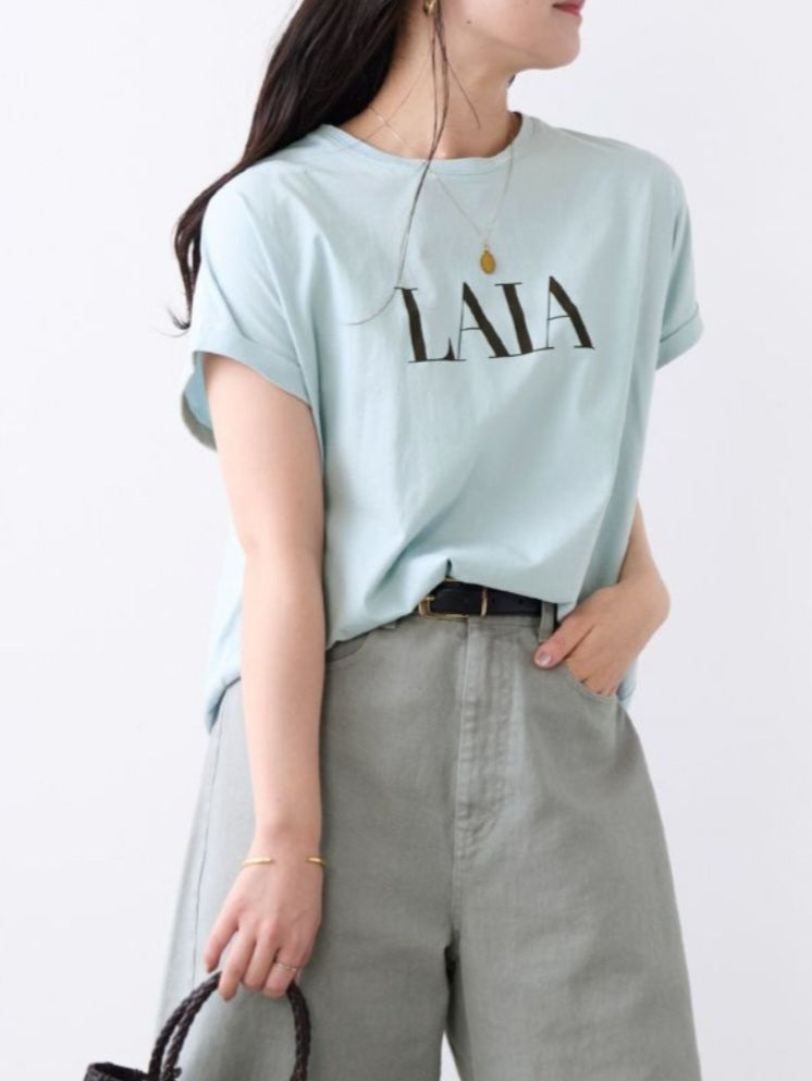 MICA＆DEAL　 "LAIA"ロゴヘムラウンドTシャツ