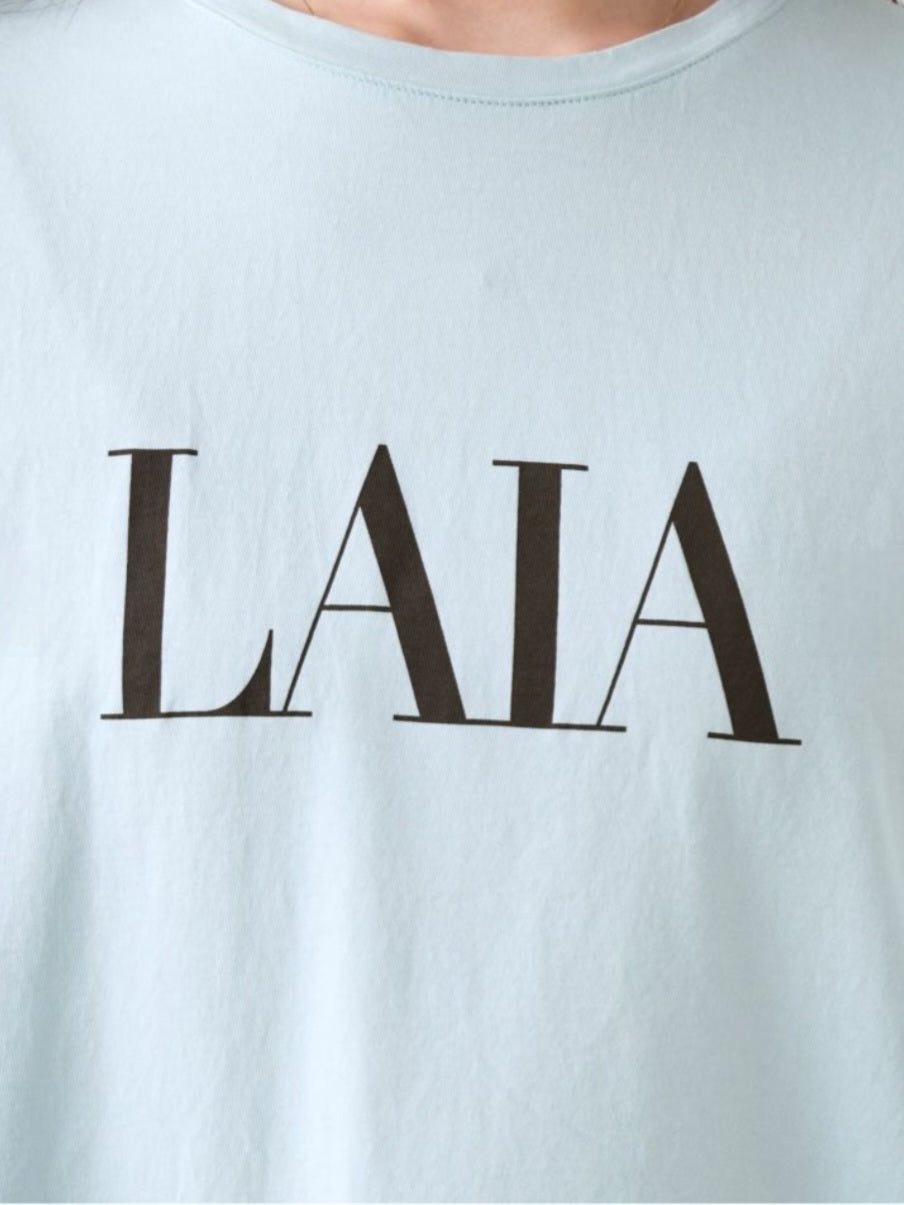 MICA＆DEAL　 "LAIA"ロゴヘムラウンドTシャツ