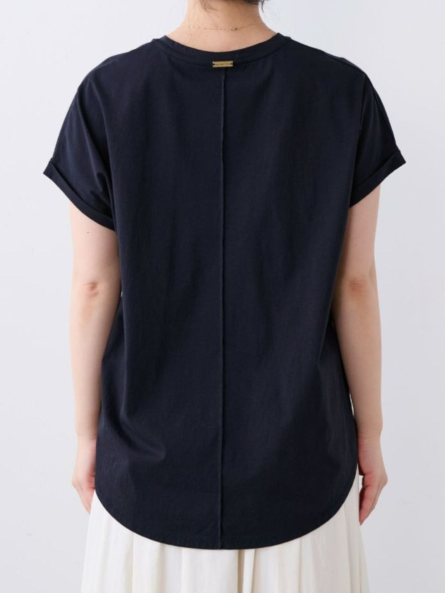 MICA＆DEAL　 "LAIA"ロゴヘムラウンドTシャツ