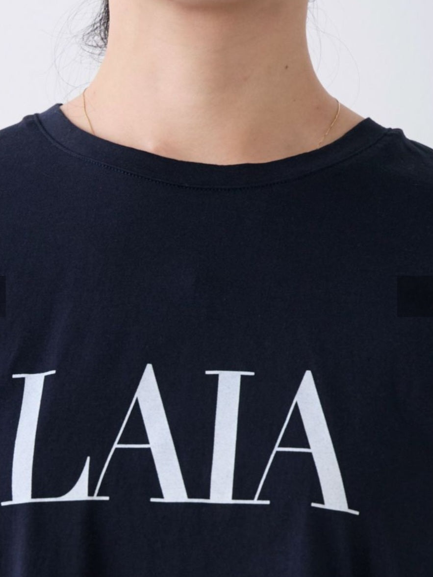 MICA＆DEAL　 "LAIA"ロゴヘムラウンドTシャツ