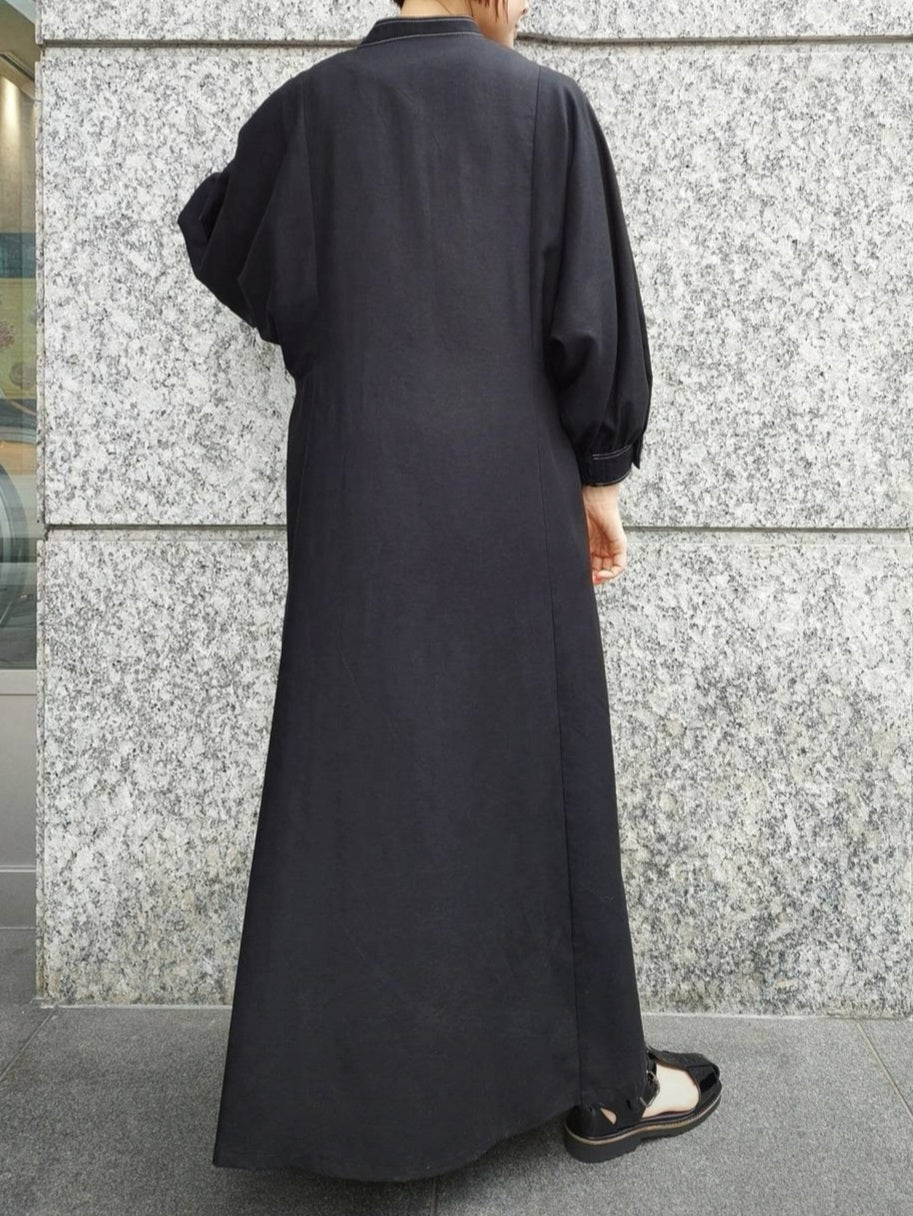 BRAHMIN バイカラーステッチドレープフレアワンピース