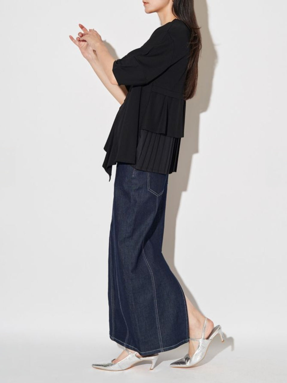 ELENDEEK サイドフレアドッキングカットソー