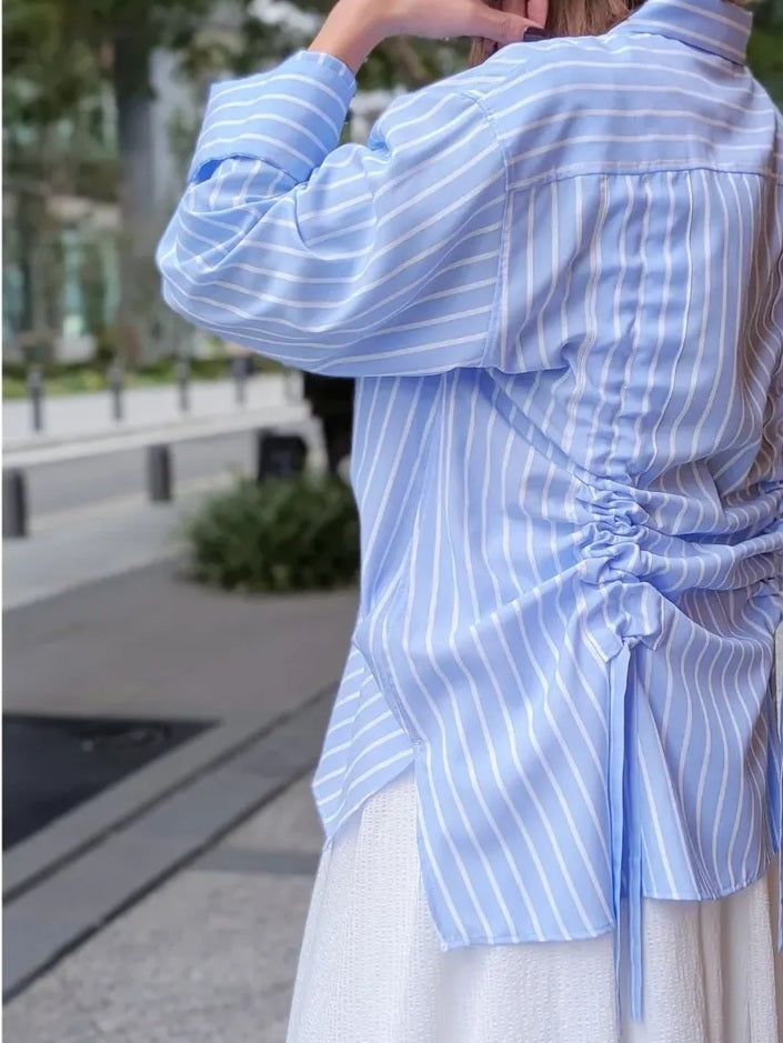 【SALE】THOMAS MAGPIE  ストライプドロストシャーリングシャツジャケット