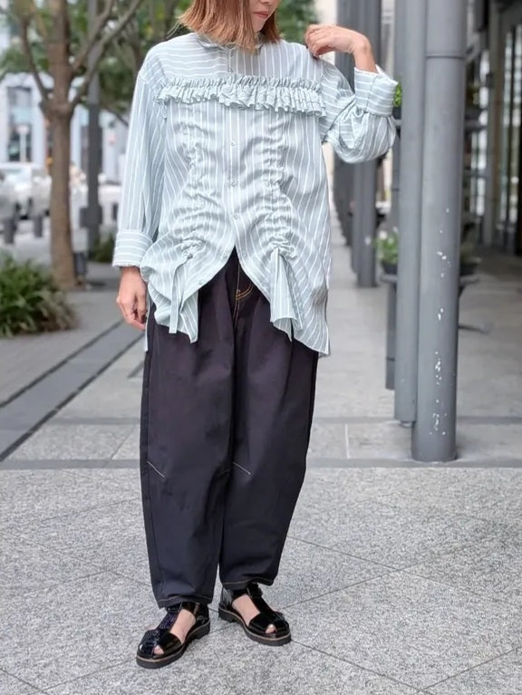 【SALE】THOMAS MAGPIE  ストライプドロストシャーリングシャツジャケット