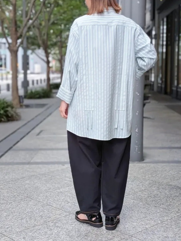 【SALE】THOMAS MAGPIE  ストライプドロストシャーリングシャツジャケット
