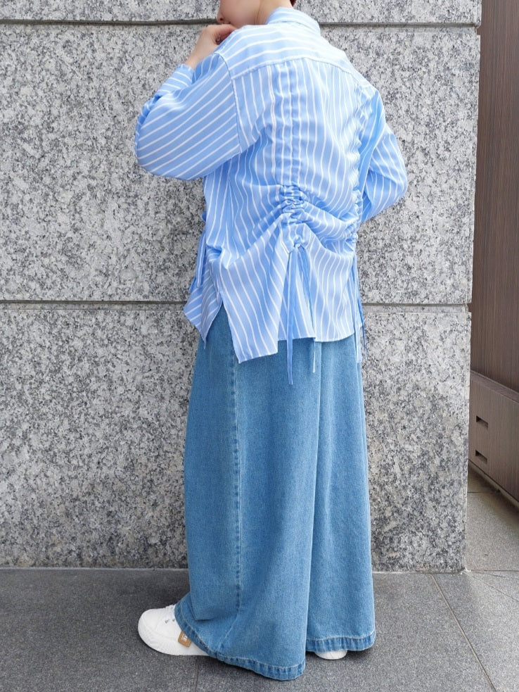 【SALE】THOMAS MAGPIE  ストライプドロストシャーリングシャツジャケット