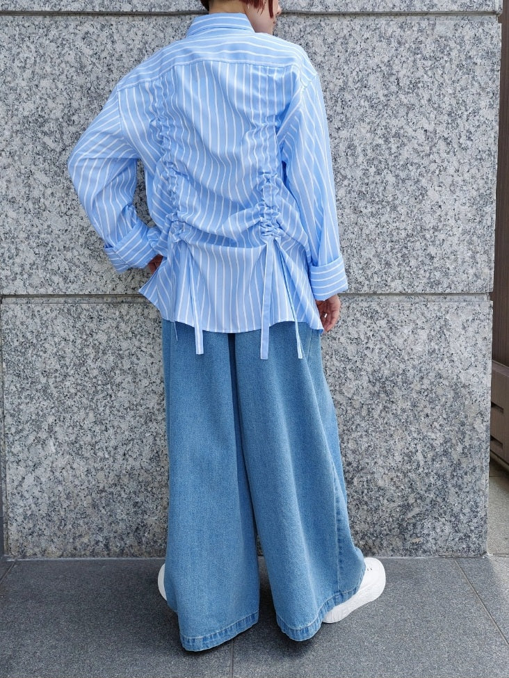 【SALE】THOMAS MAGPIE  ストライプドロストシャーリングシャツジャケット