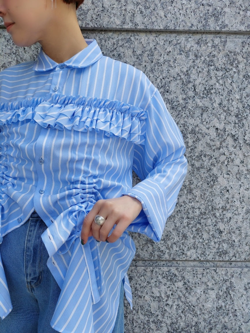 【SALE】THOMAS MAGPIE  ストライプドロストシャーリングシャツジャケット