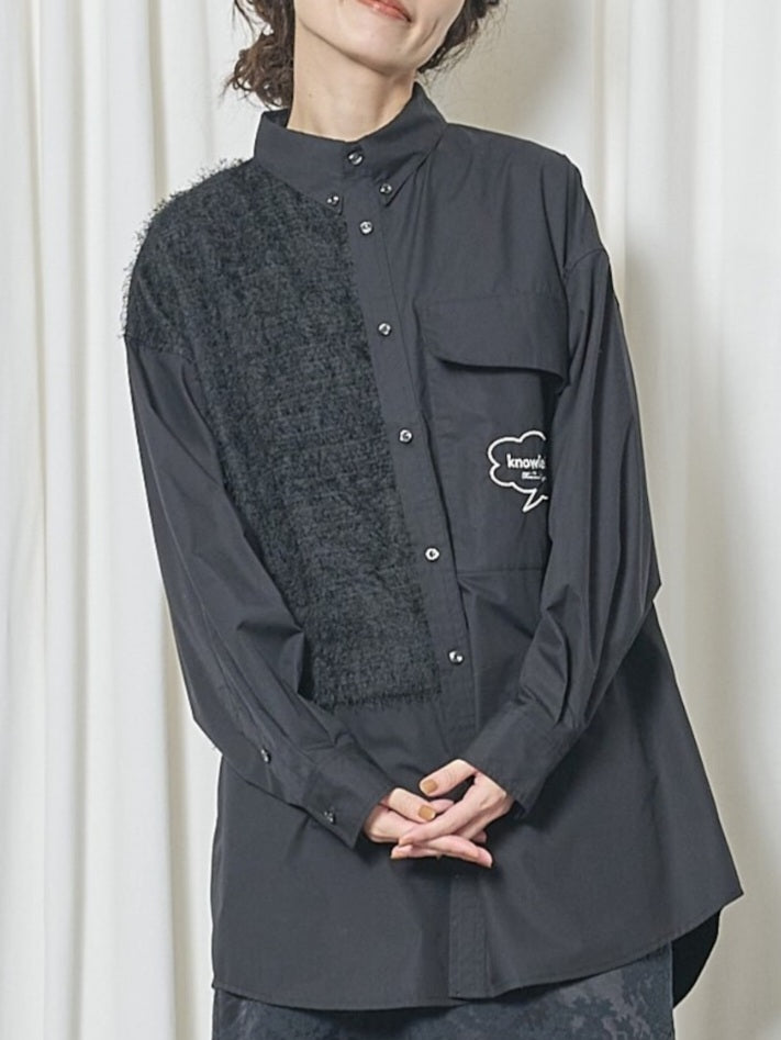 THOMAS MAGPIE 　フェザーヤーンドッキングデザインロングシャツ