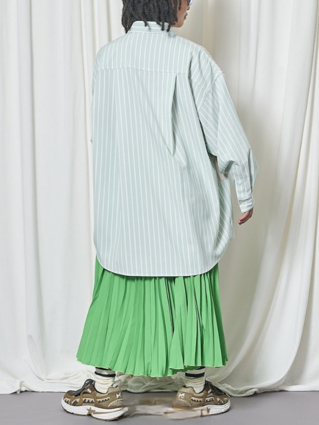 THOMAS MAGPIE　ストライプアシンメトリーBIGシャツ