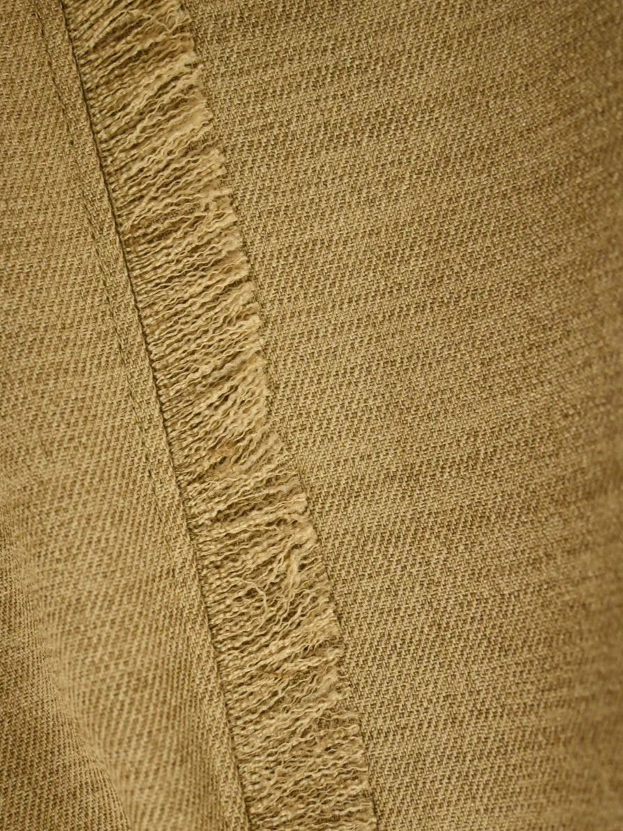 trois リネンライクサイドフリンジセミワイドパンツ