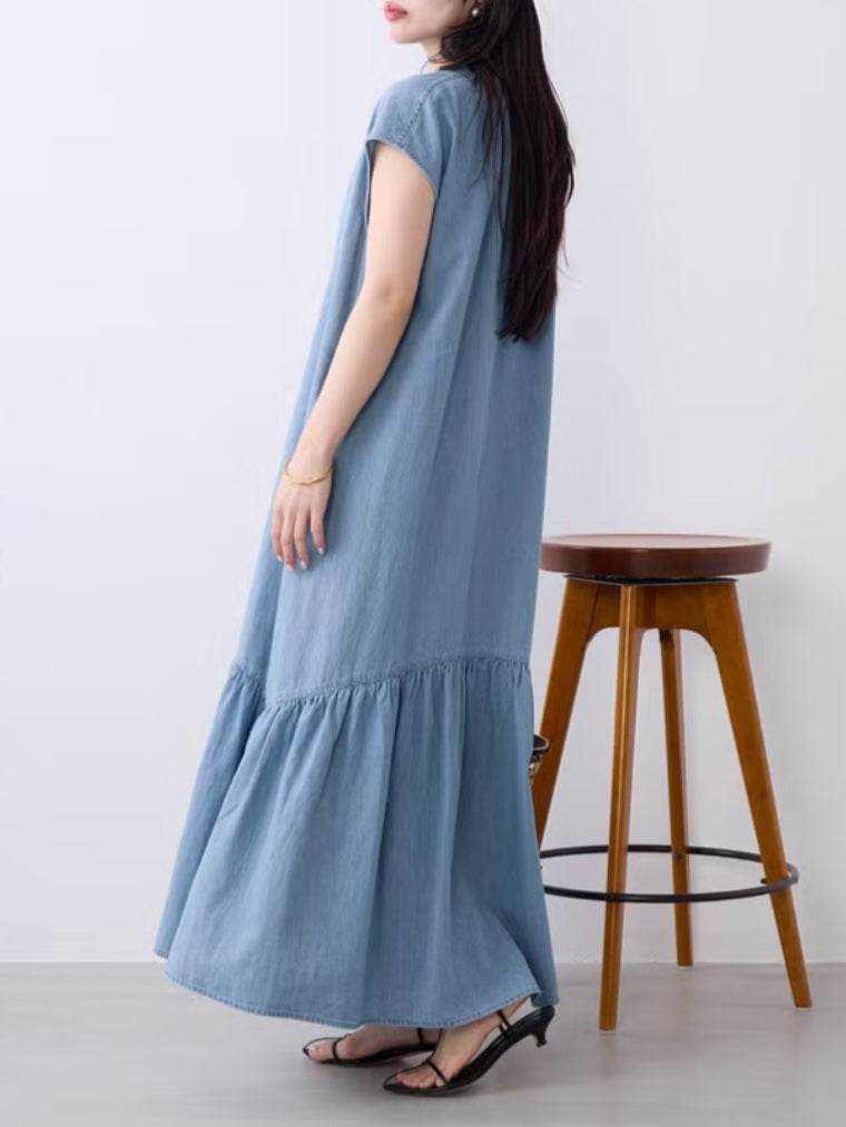 MICA＆DEAL スキッパーデニムワンピース