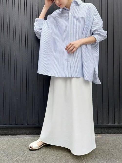 STELLA CIFFON タイプライターワッシャーナロースカート