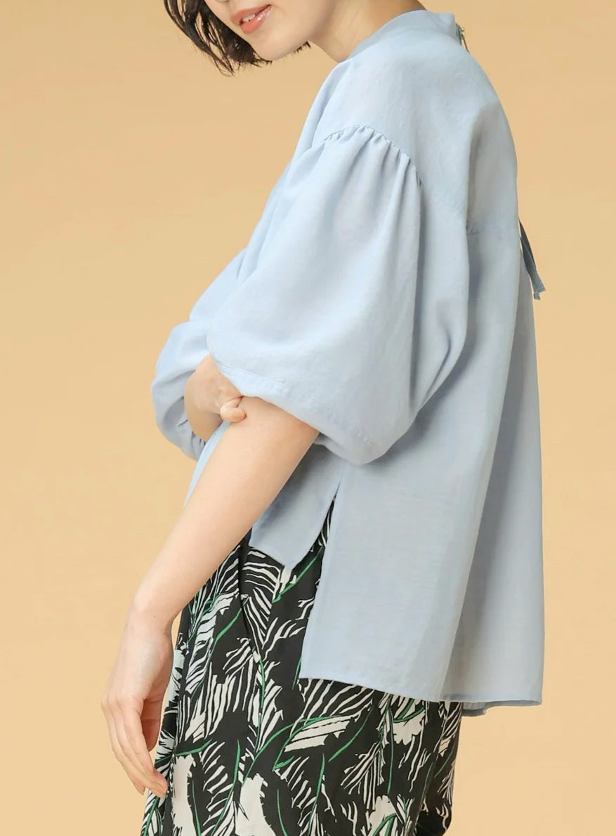 trois ヴィンテージスパンボイルバルーンスリーブブラウス