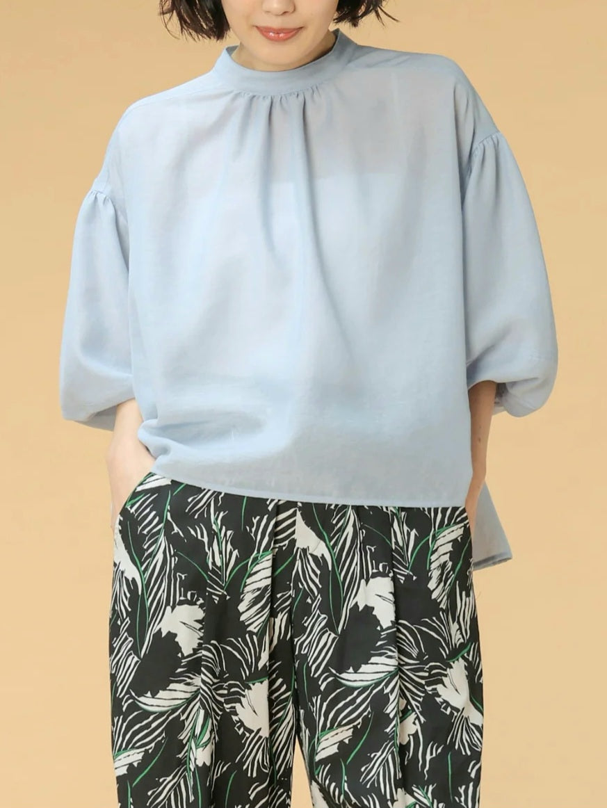 trois ヴィンテージスパンボイルバルーンスリーブブラウス