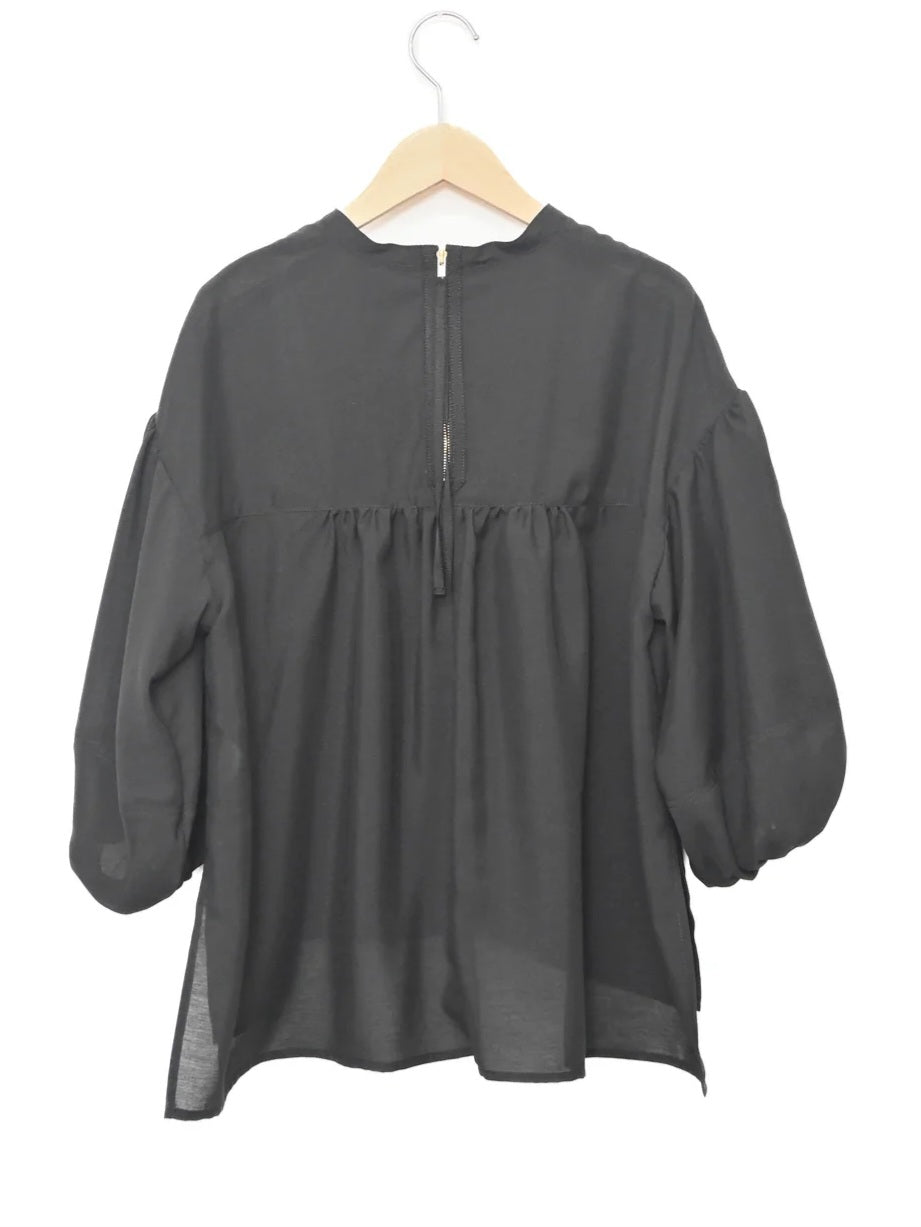 trois ヴィンテージスパンボイルバルーンスリーブブラウス