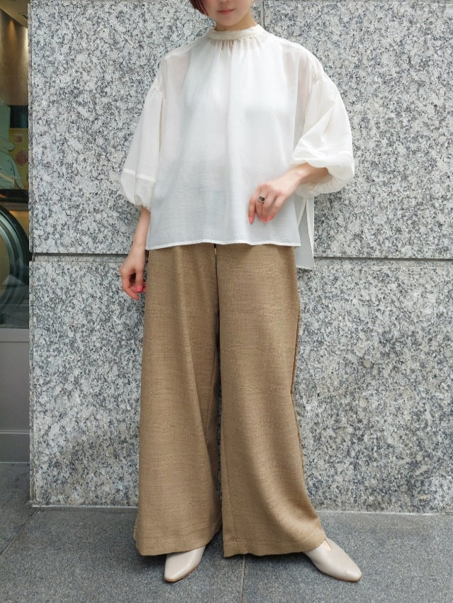 trois ヴィンテージスパンボイルバルーンスリーブブラウス