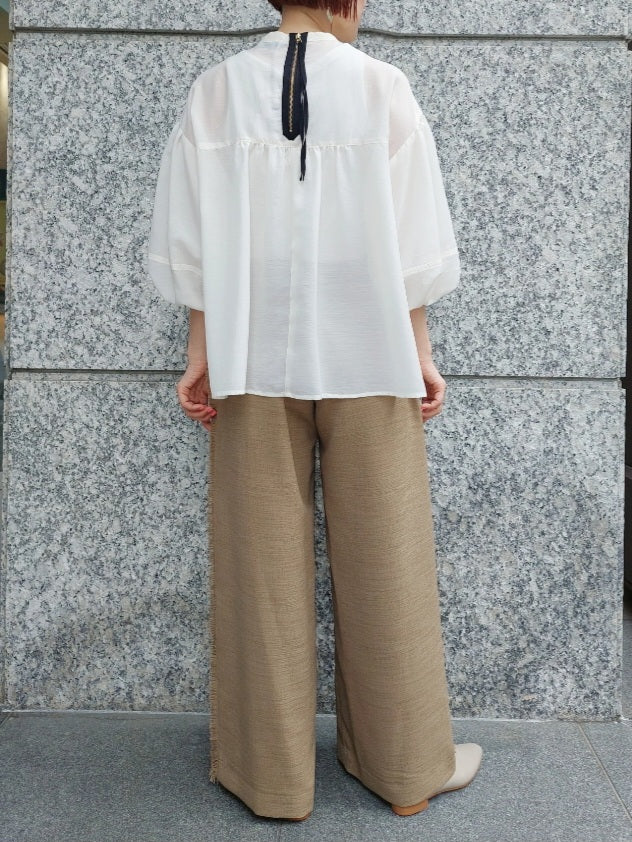 trois ヴィンテージスパンボイルバルーンスリーブブラウス