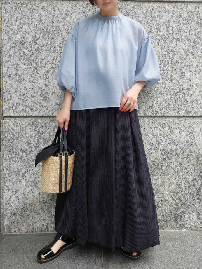 trois ヴィンテージスパンボイルバルーンスリーブブラウス