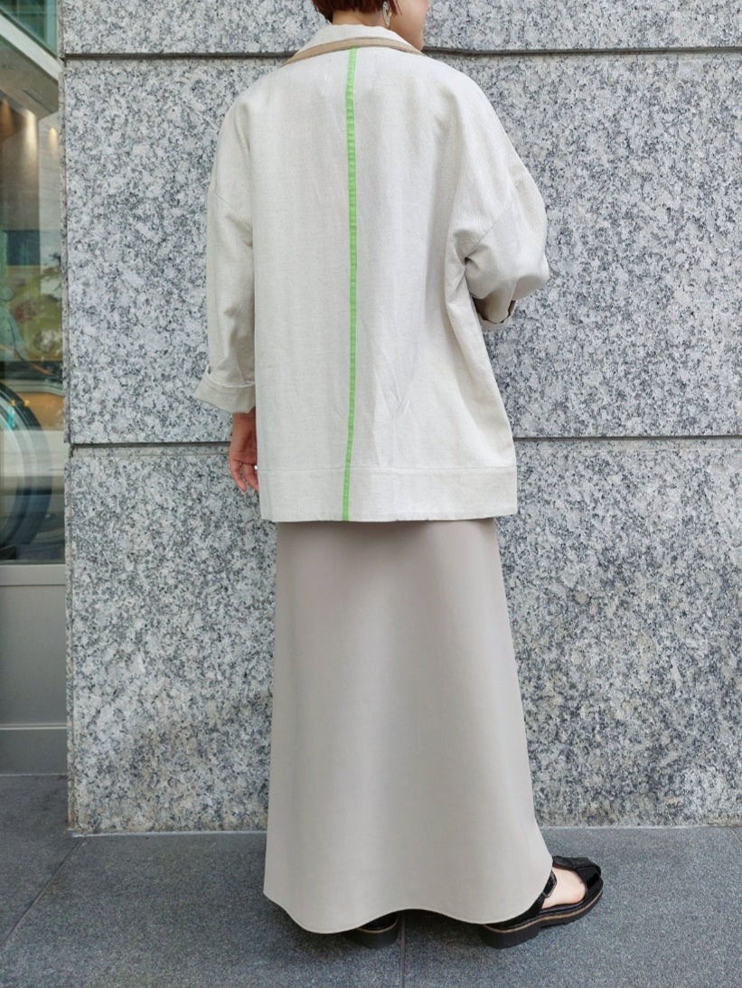 THOMAS MAGPIE　コットンリネンヘリンボーンパイピングテーラードジャケット