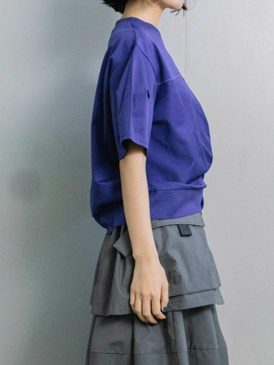 MARECHAL TERRE　裾ツイストタックTシャツ