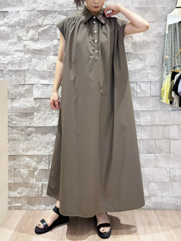 BRAHMIN ギャザーフレアスキッパーシャツワンピース