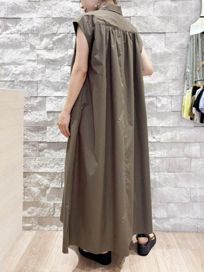 BRAHMIN ギャザーフレアスキッパーシャツワンピース