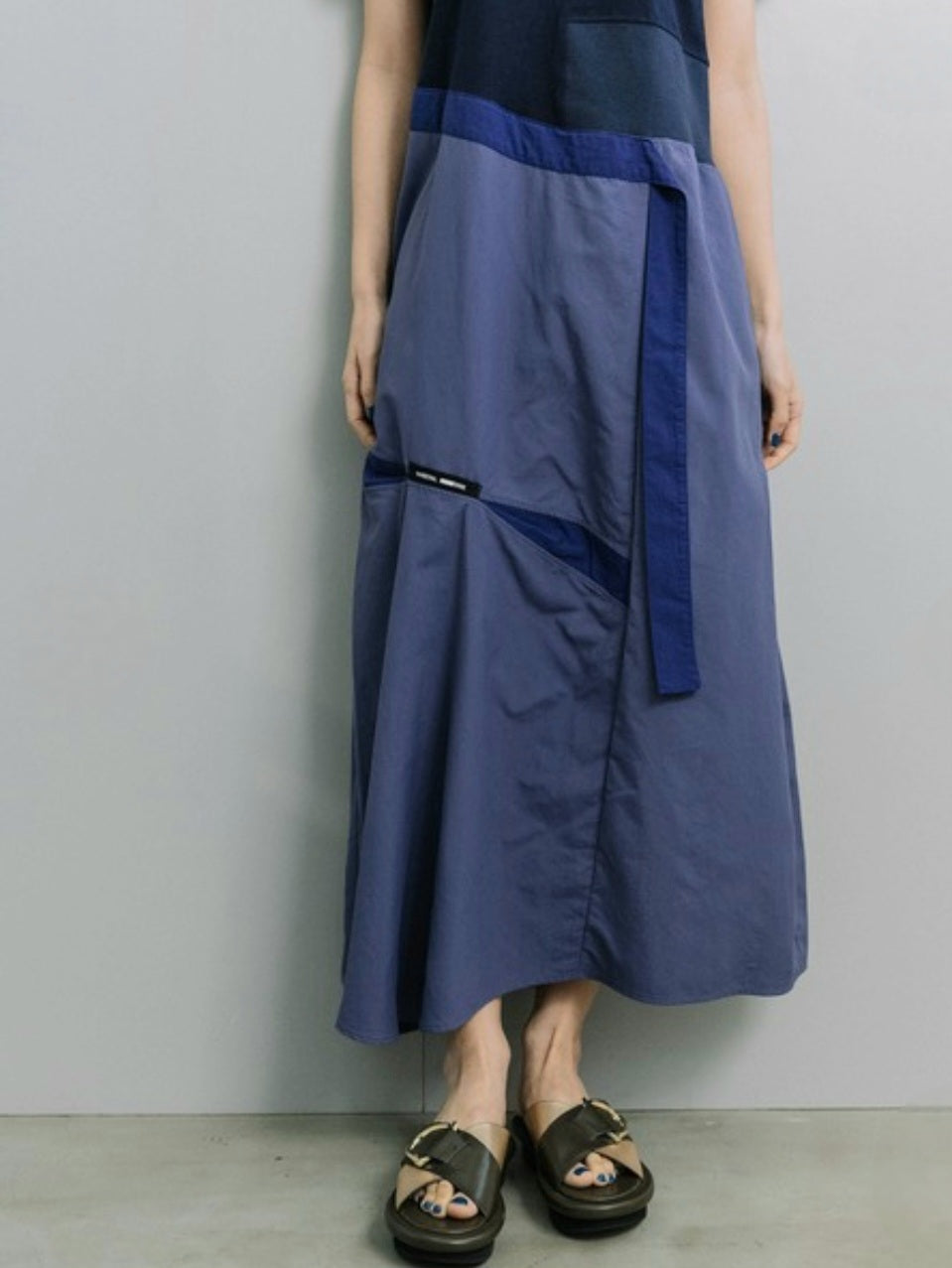 MARECHAL TERRE 天竺×タフタ×コットンコンビネーションコクーンワンピース