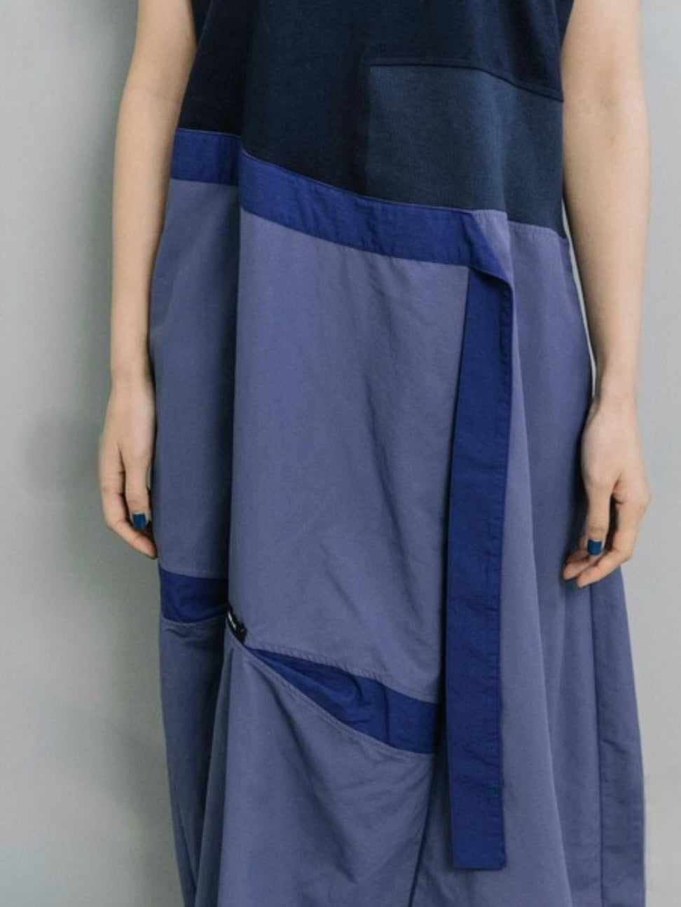 MARECHAL TERRE 天竺×タフタ×コットンコンビネーションコクーンワンピース
