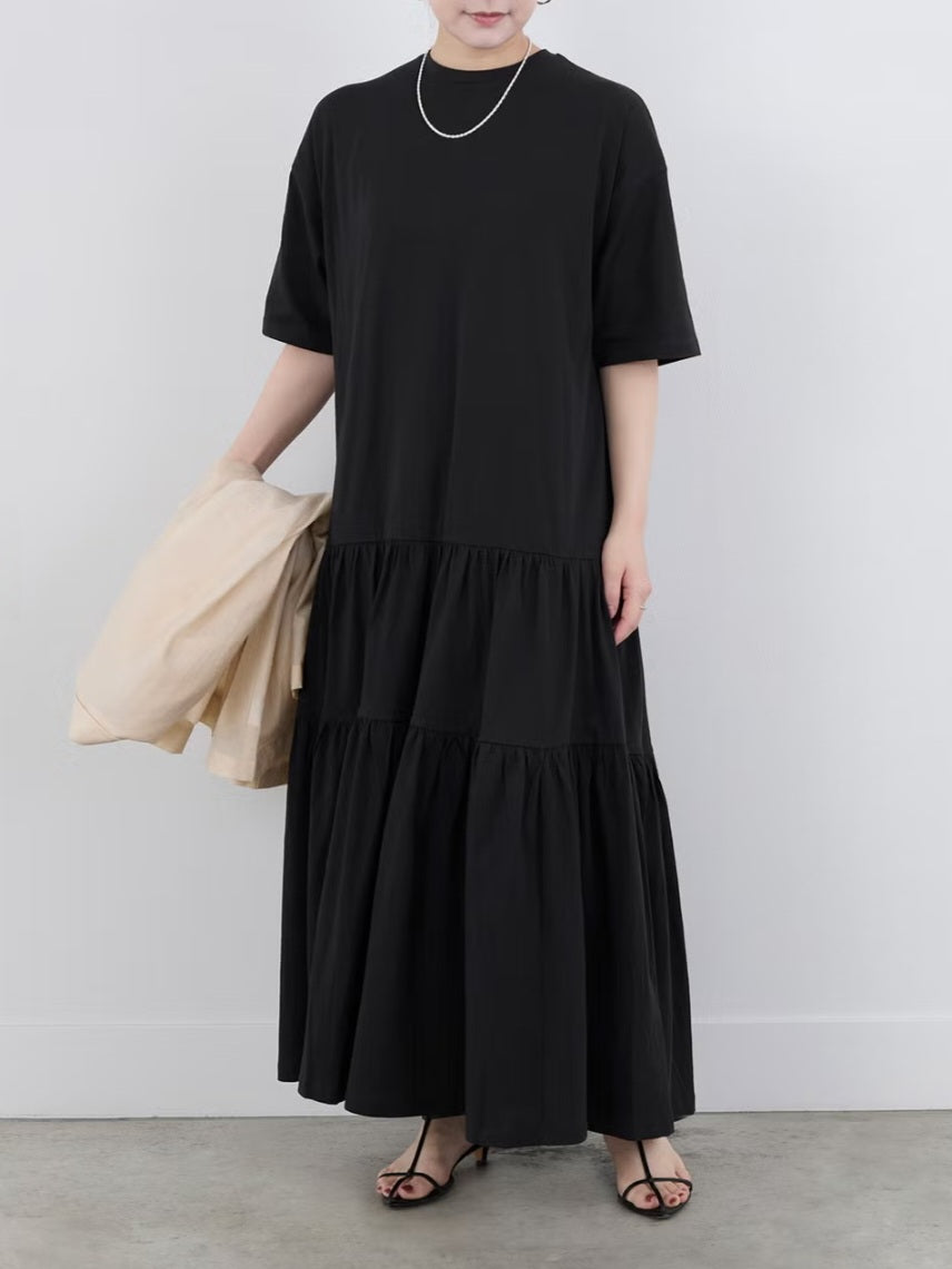 【SALE】MICA＆DEAL ティアードカットソーワンピース