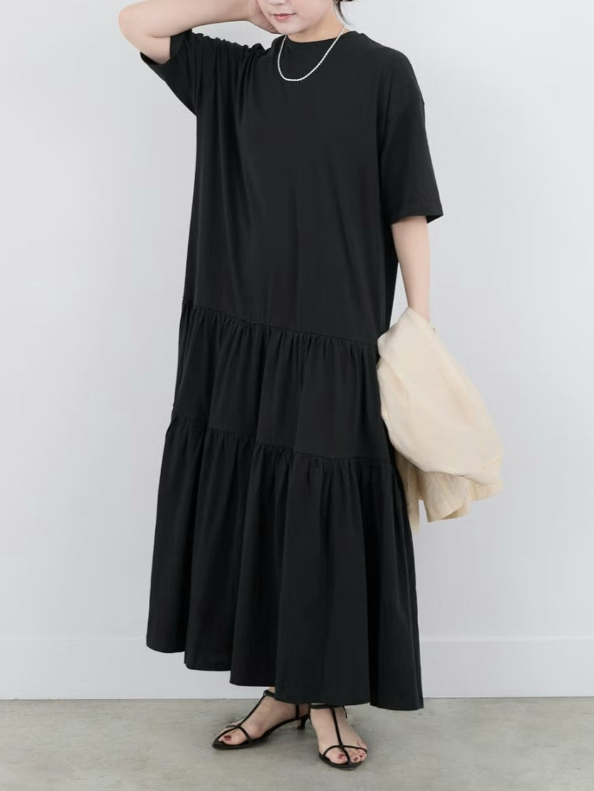 【SALE】MICA＆DEAL ティアードカットソーワンピース