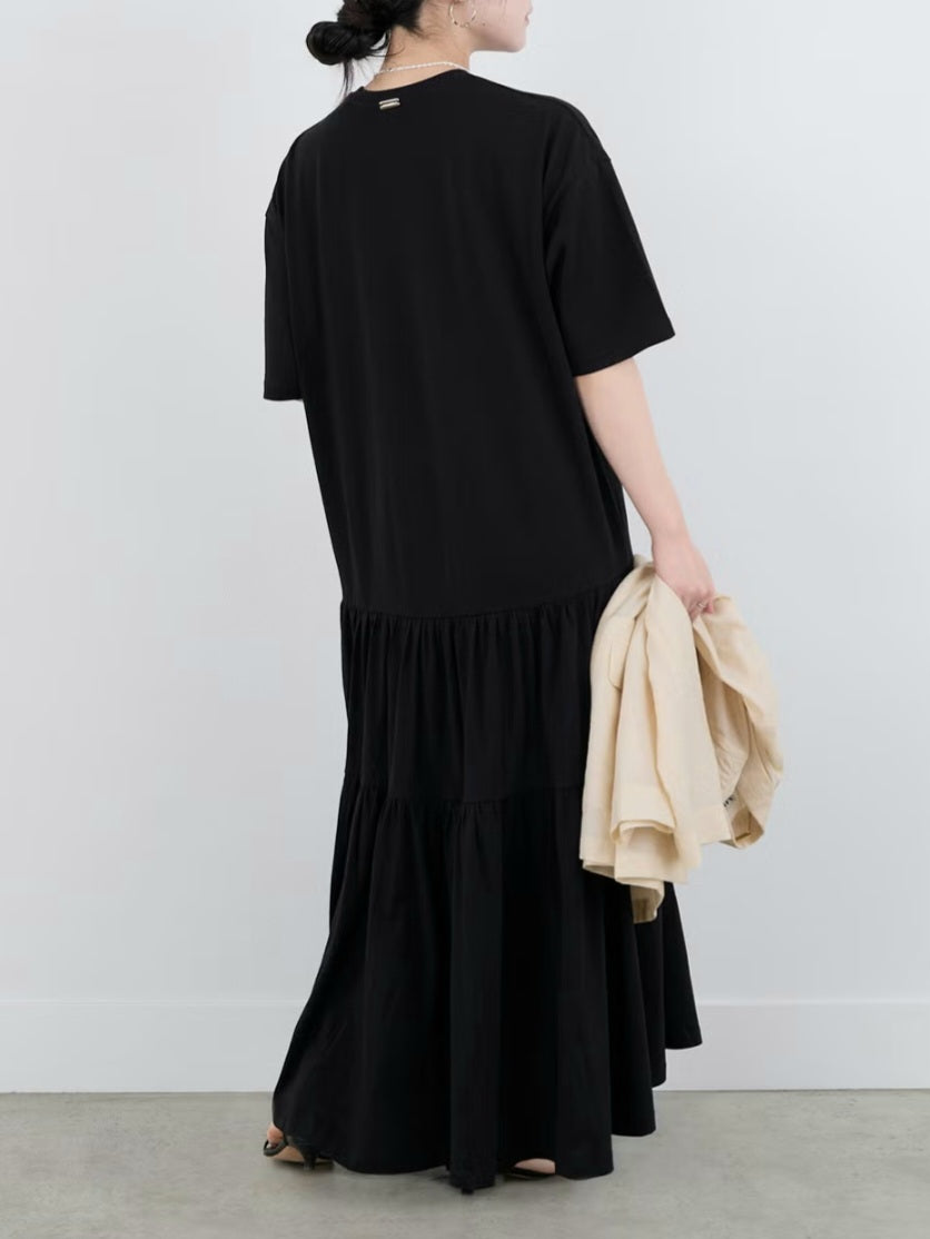 【SALE】MICA＆DEAL ティアードカットソーワンピース