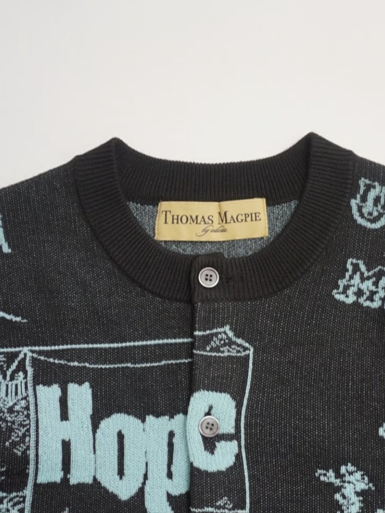 【予約販売】THOMAS MAGPIE　インターシャもちもちニットカーディガン