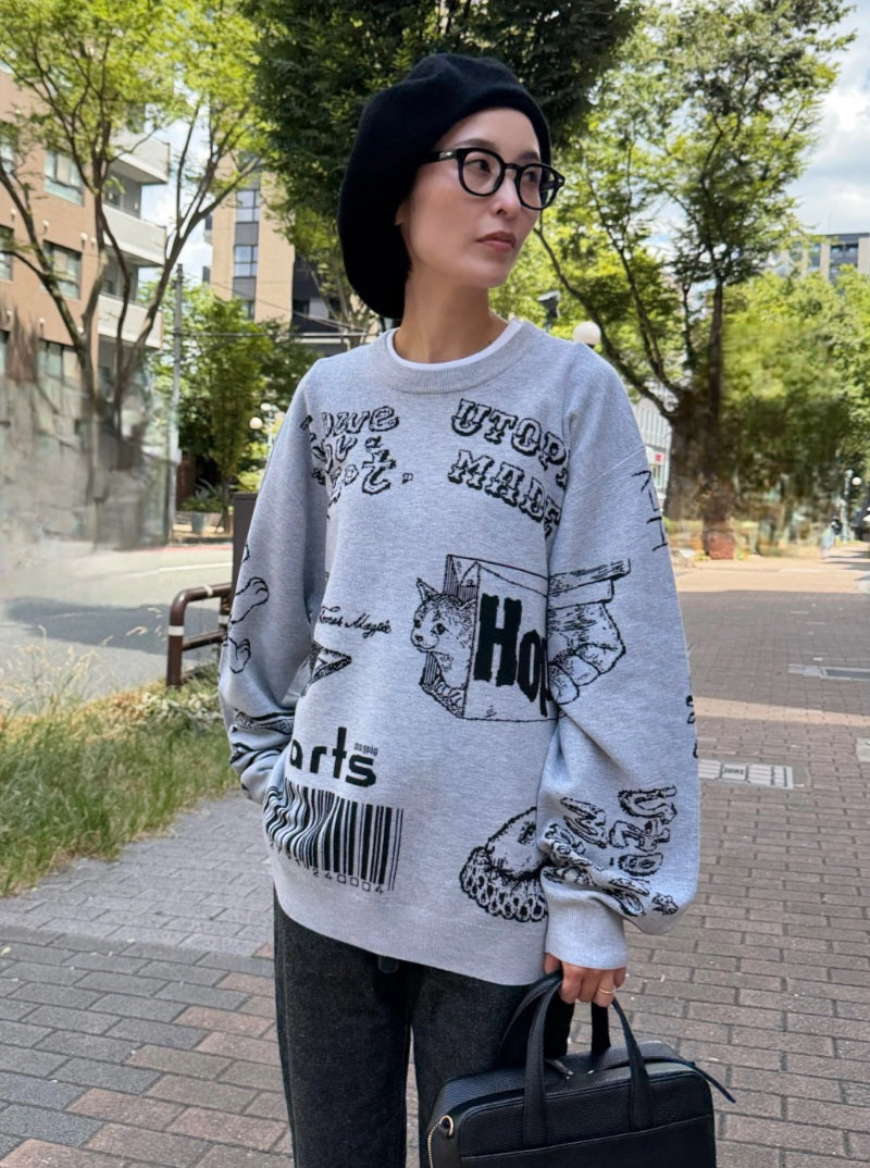 【予約販売】THOMAS MAGPIE　インターシャもちもちプルオーバーニット