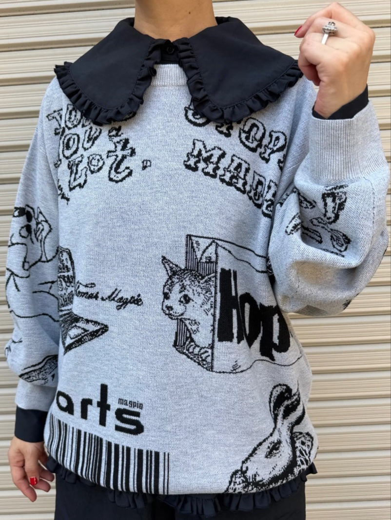 【予約販売】THOMAS MAGPIE　インターシャもちもちプルオーバーニット