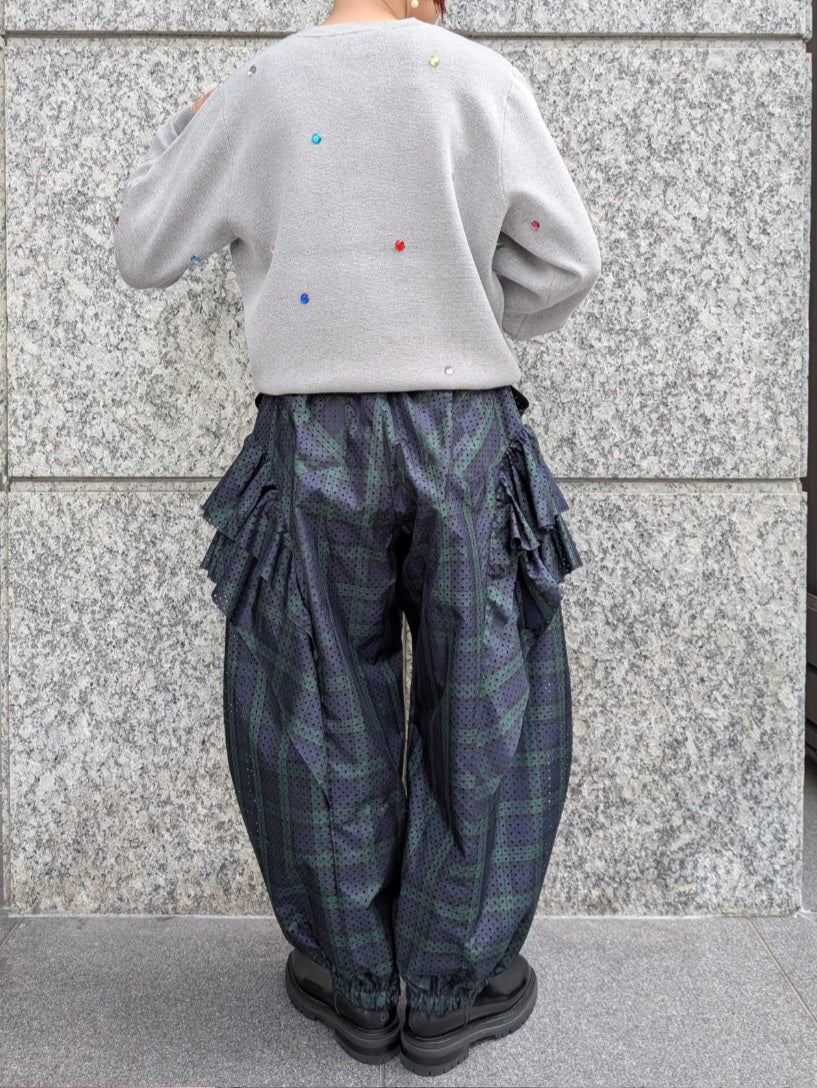 TORRAZZO DONNA　ミラノリブもちもちカラフルビジュークルーネックニット