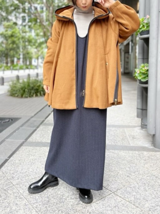 1% ポリエステルビーバーパイピングフレアコート
