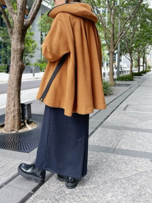 1% ポリエステルビーバーパイピングフレアコート