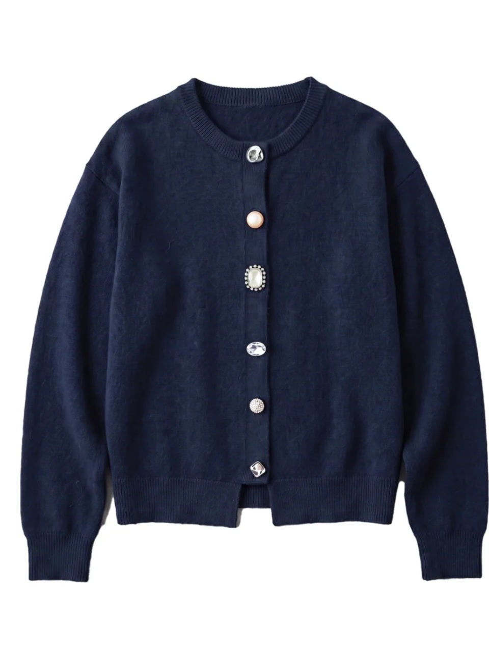 TORRAZZO DONNA フロントビジューふわもちカーディガン