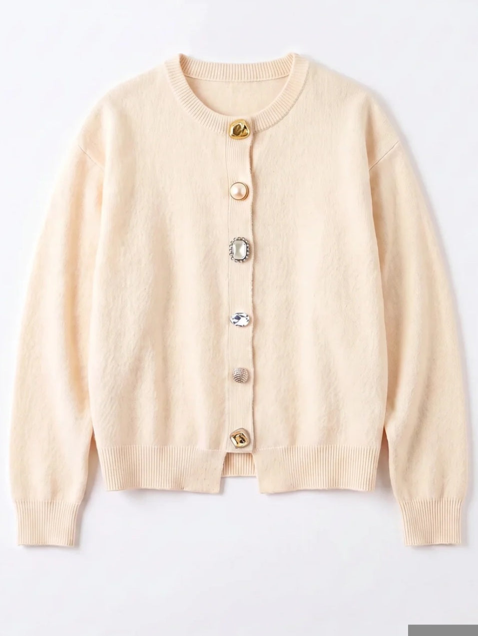 TORRAZZO DONNA フロントビジューふわもちカーディガン