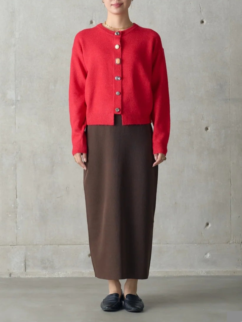 TORRAZZO DONNA フロントビジューふわもちカーディガン