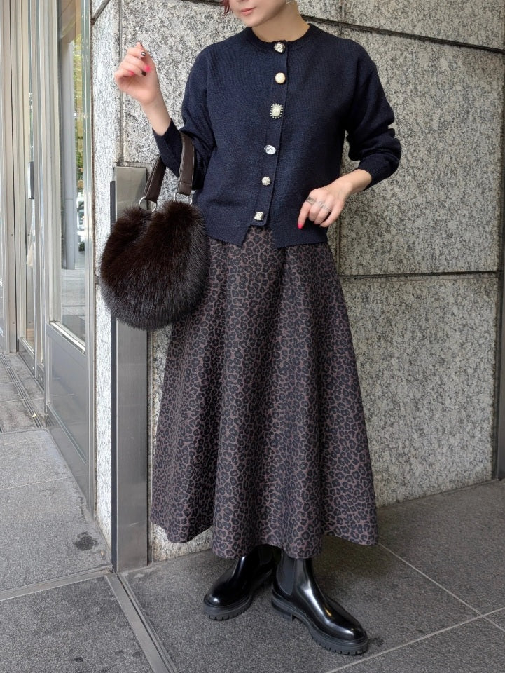 TORRAZZO DONNA フロントビジューふわもちカーディガン